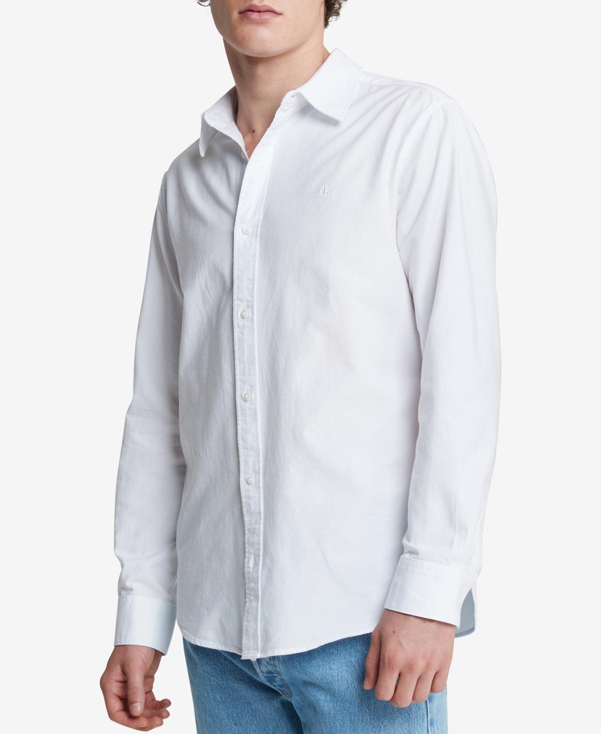 Calvin Klein Mens Solid Button-Front Oxford Shirt Product Image