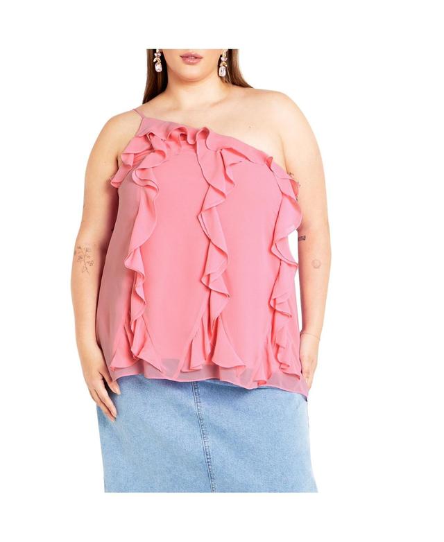 City Chic Womens Ruffle Rita Top Product Image