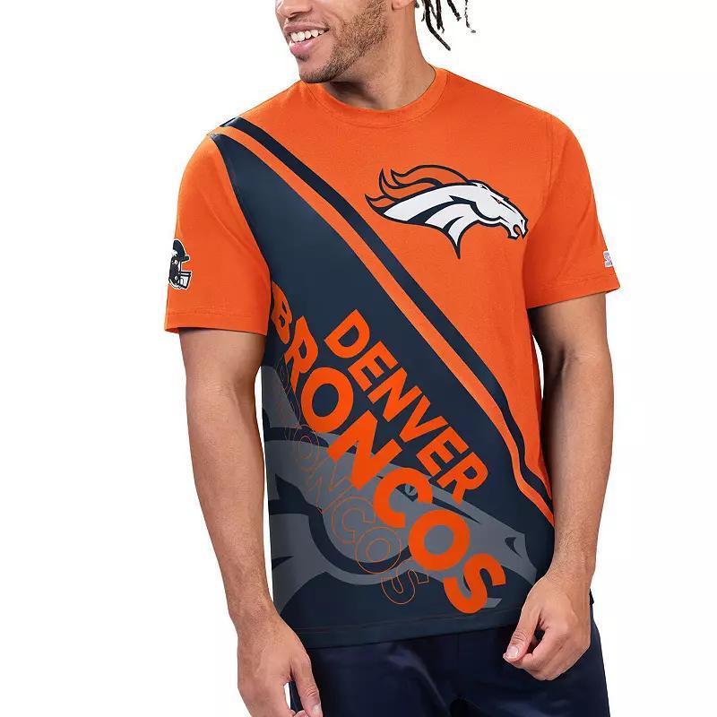 Mens Starter /Navy Denver Broncos Finish Line Extreme Graphic T-Shirt Product Image