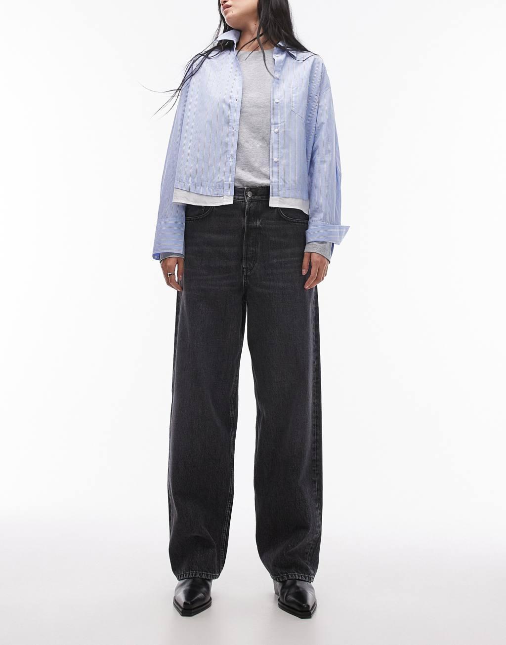 ARKET Amber barrel leg jeans in washed gray product image