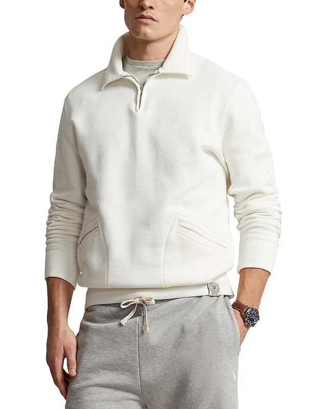 Mens Half-Zip Fleece Long-Sleeve Polo Sweatshirt Product Image