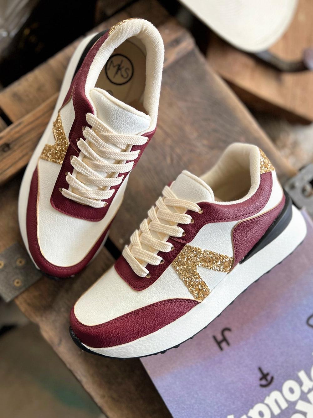 Nova Burgundy Glitter Sneakers Product Image