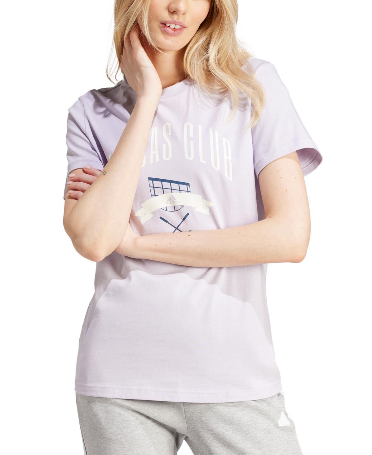 adidas Womens Brand Love Graphic-Print Cotton T-Shirt Product Image