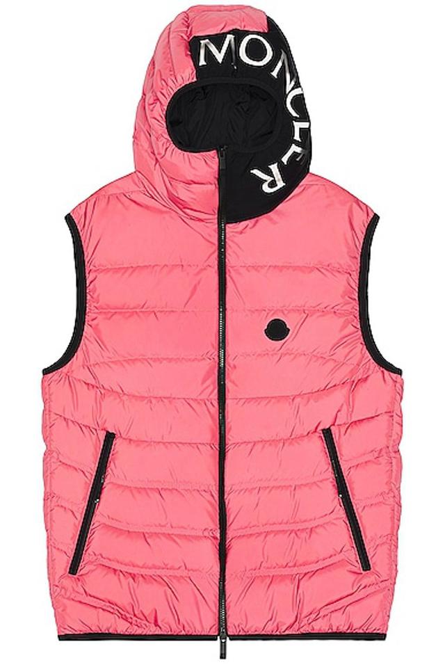 MONCLER Pink Nuberia Down Vest In Desert Rose Product Image