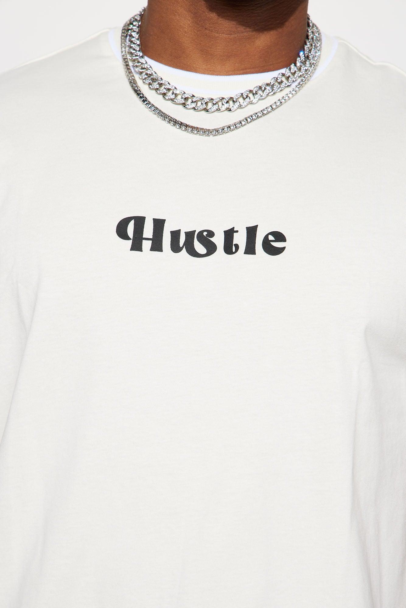 Hustle Script Block Short Sleeve Tee - Cream Product Image