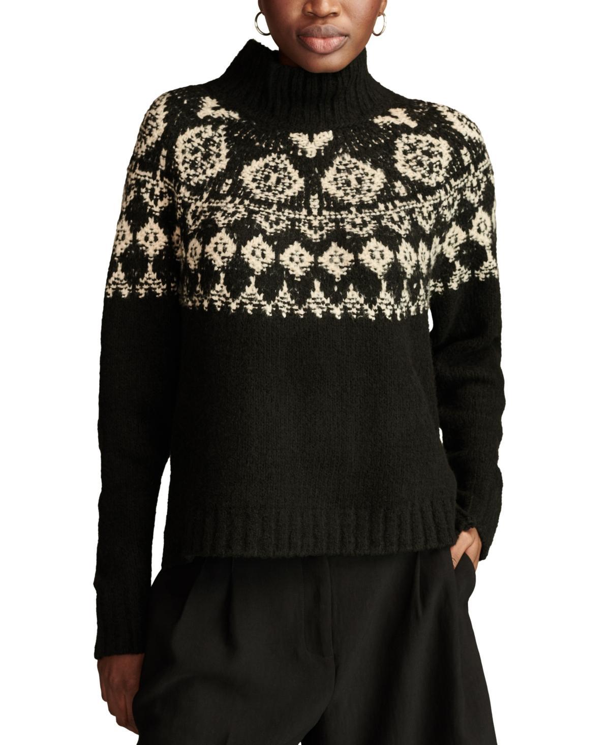 Lucky Brand Womens Fairisle Mock-Neck Long-Sleeve Sweater product image