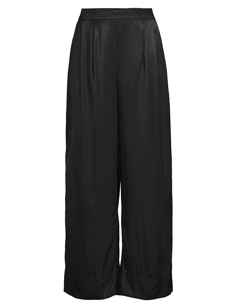 Womens May Patty Pleated Twill Wide-Leg Pants Product Image