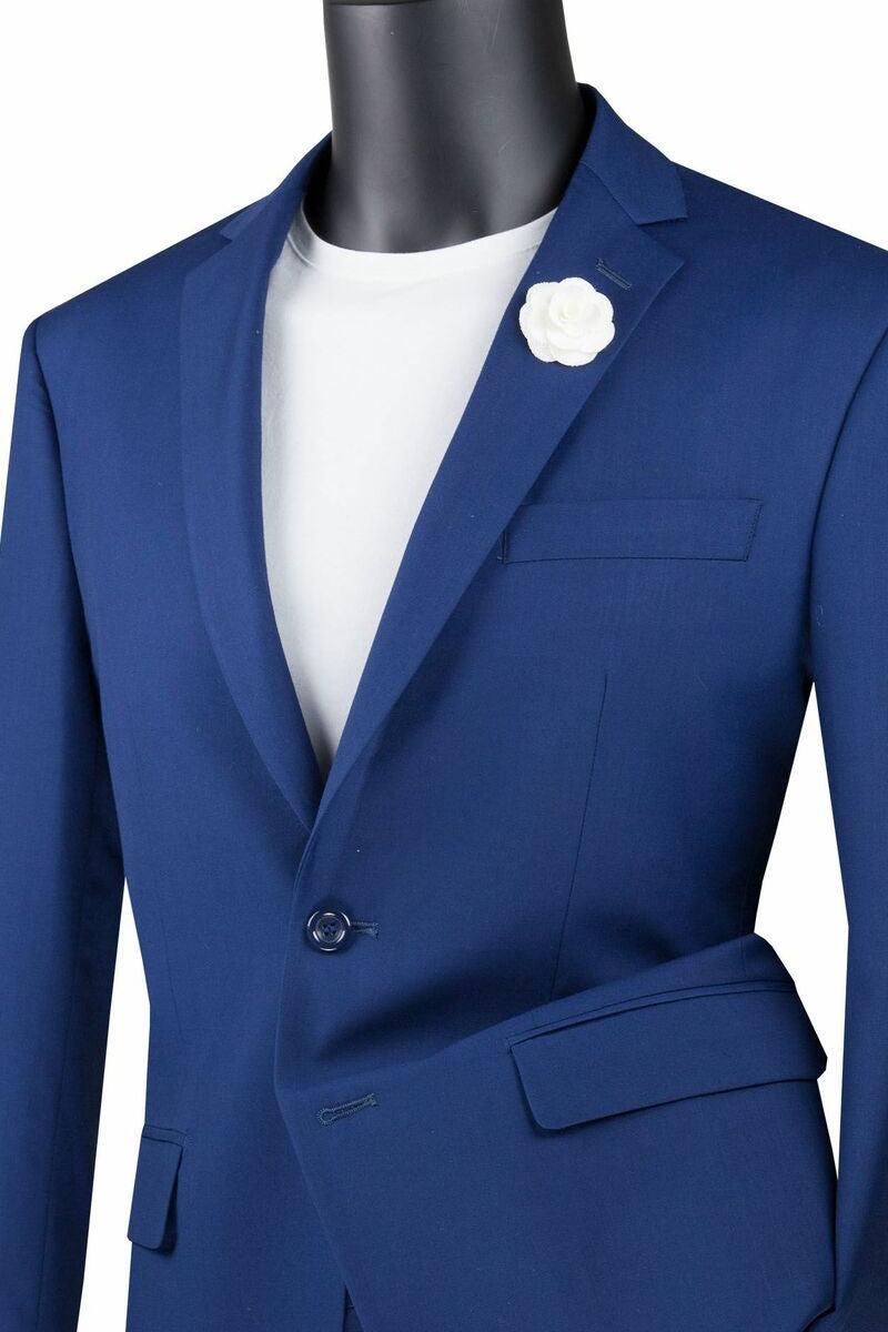 Slim Fit Men's Suit 2 Piece 2 Button in Twilight Blue Male Product Image