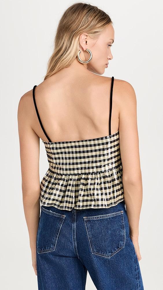 GANNI Shiny Check Jacquard Top | Shopbop Product Image