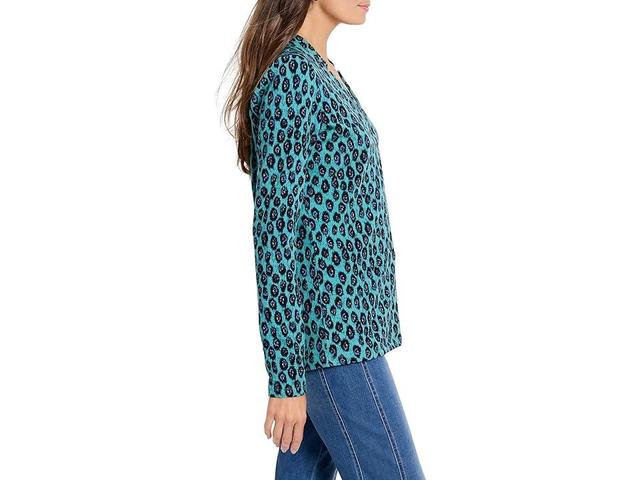 NIC+ZOE Pebble Blues Top (Aqua Multi) Women's Clothing Product Image