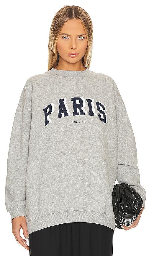 ANINE BING Tyler Sweatshirt Paris in Heather Grey Product Image