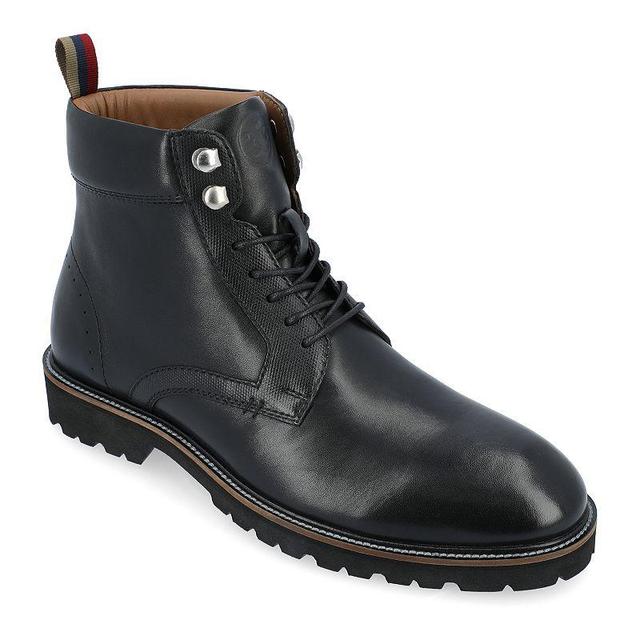 Thomas & Vine Simeon Plain Toe Mens Leather Ankle Boots Red Product Image