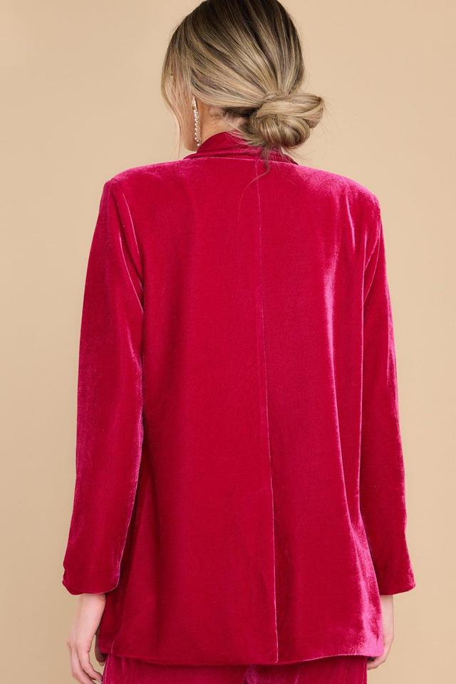 Aura Boss Babe Hot Pink Velvet Blazer Product Image