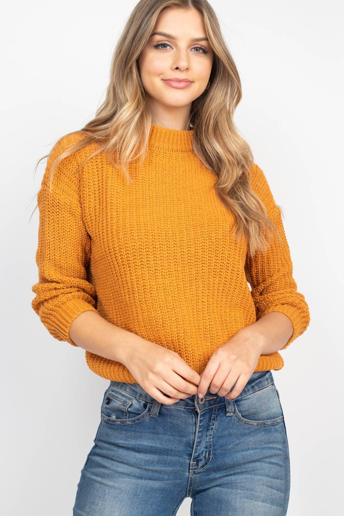 Camel Knit Sweater Top Product Image