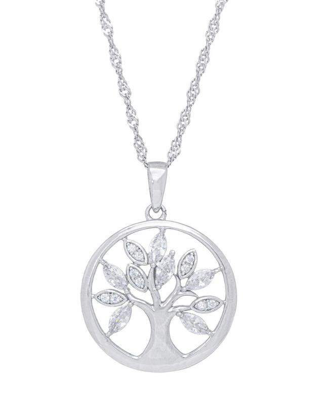 Macys Womens Cubic Zirconia Tree of Life Pendant Necklace Product Image