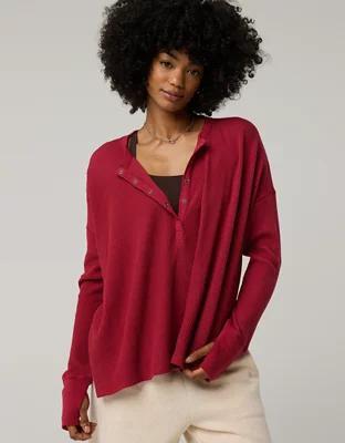 OFFLINE By Aerie Wow! Waffle Henley T-Shirt Product Image