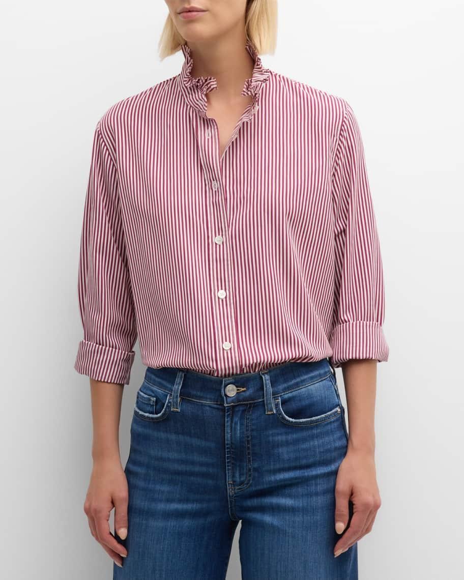 Sidney Striped Ruffle-Trim Shirt Product Image