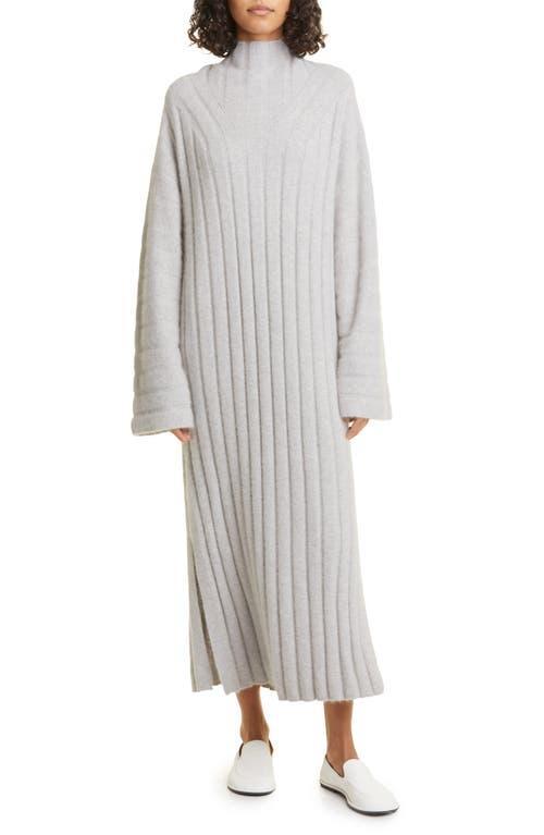 Loulou Studio Badu Long Sleeve Wool & Yak Hair Blend Rib Sweater Dress Product Image