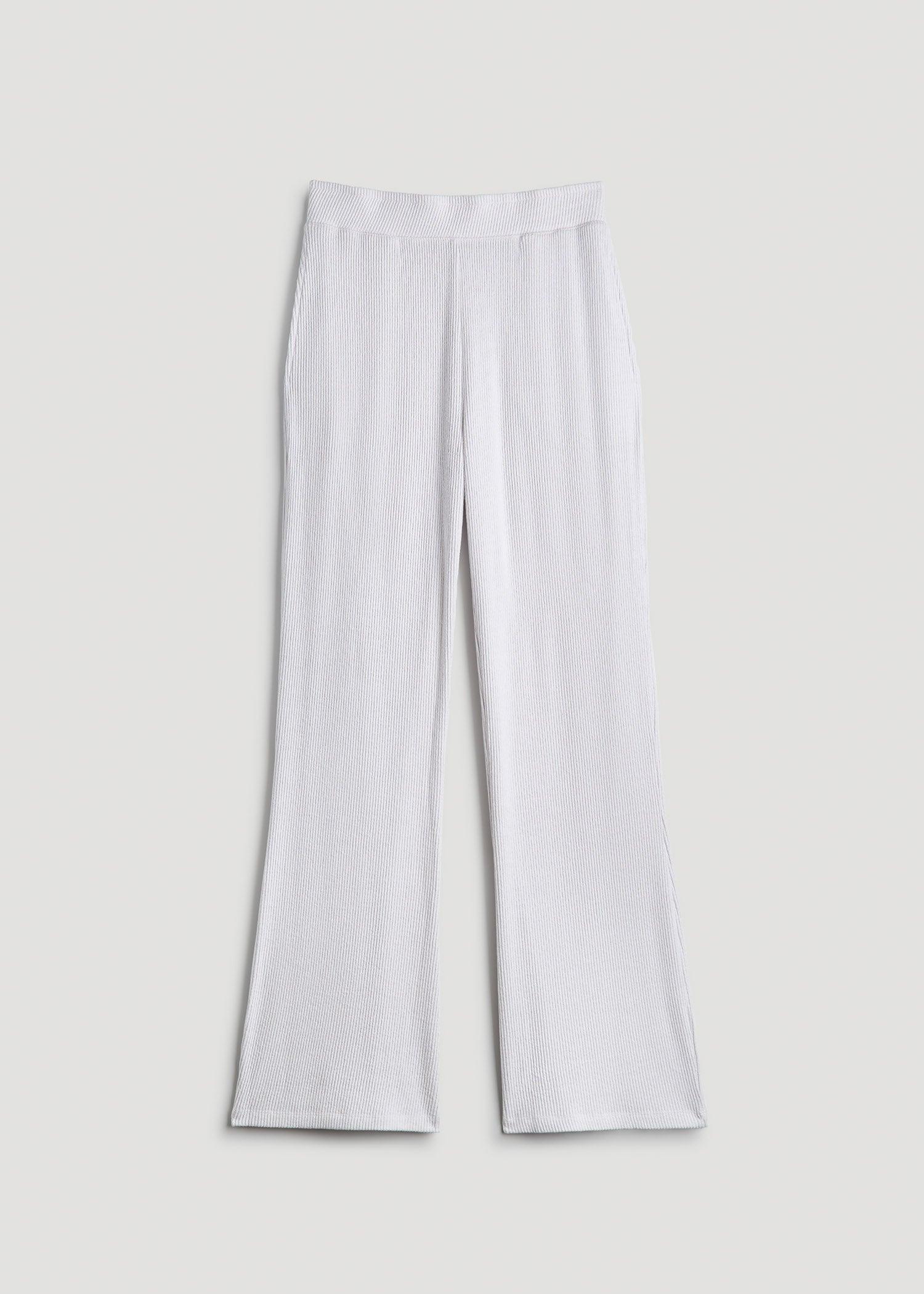 Women's Ribbed Flare Extra-Long Lounge Pants in Cloud White Product Image