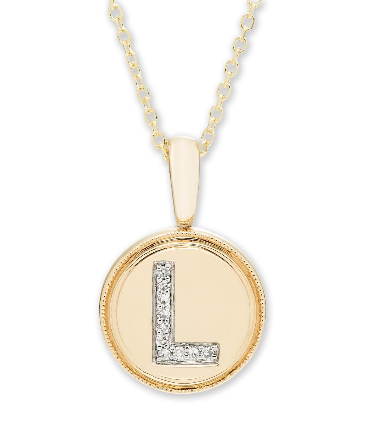 Diamond Accent Initial Pendant in 14k Rose - L Product Image