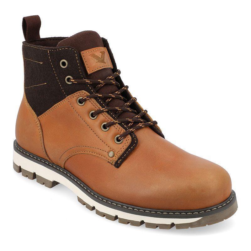 Mens Territory Redline Tru Comfort Foam Water Resistant Plain Toe Lace-up Ankle Boots Brown Product Image