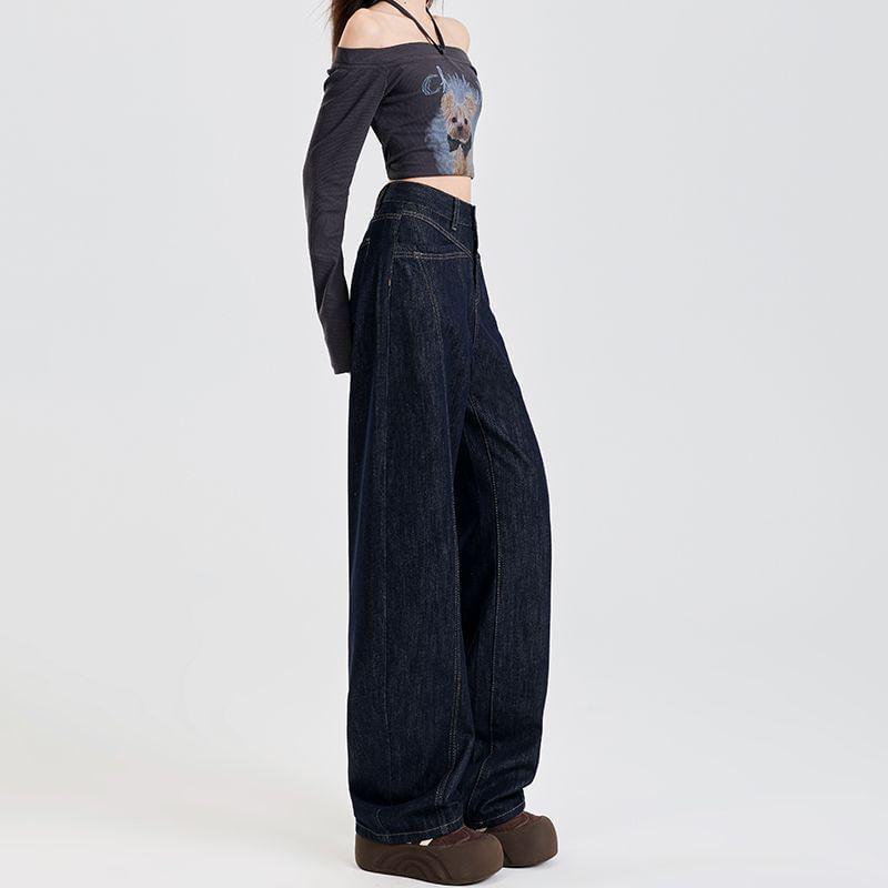 High Rise Wide Leg Jeans (Various Designs) Product Image