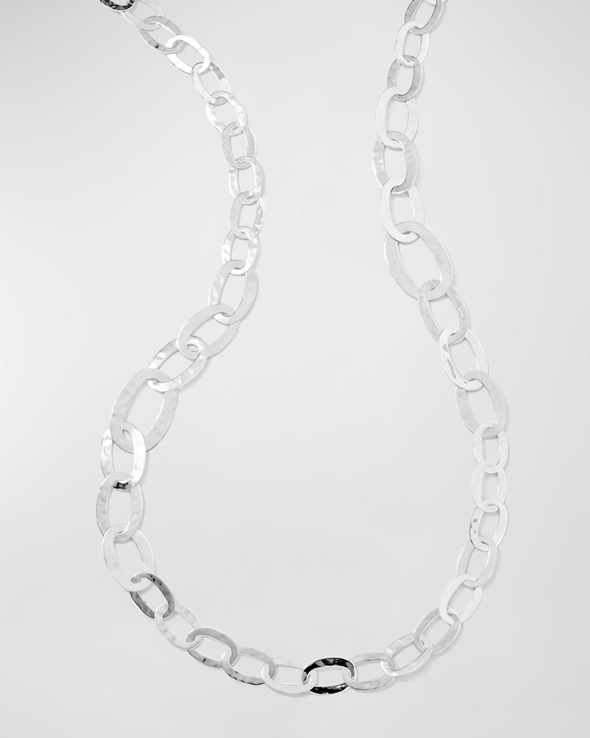 Womens Long Sterling Silver Link Necklace Product Image