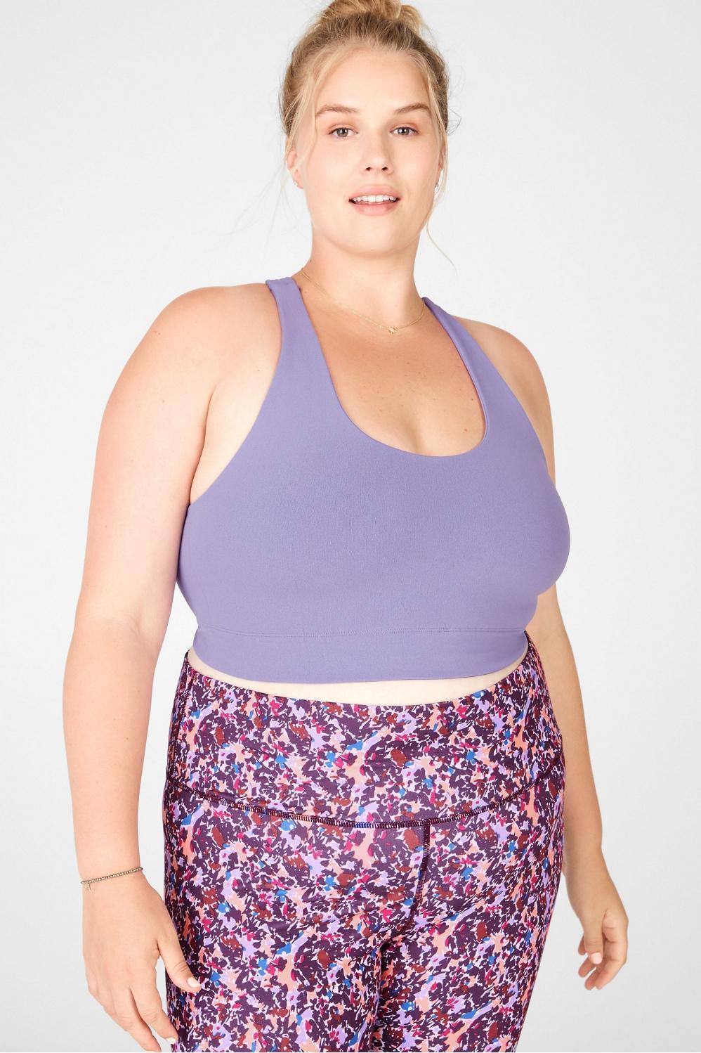 Fabletics Simone SculptKnit Midi Bra Womens purple plus Size 3X Product Image