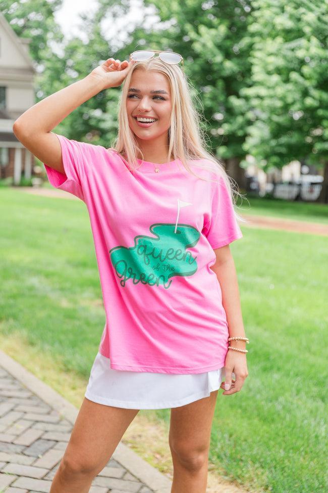 Queen of the Green Hot Pink Oversized Graphic Tee Product Image