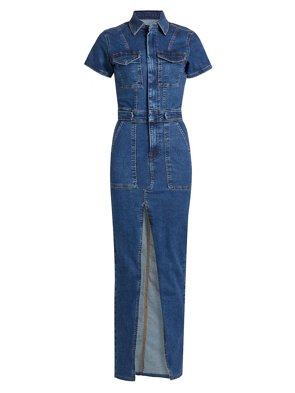 Womens Fit For Success Denim Maxi Dress Product Image