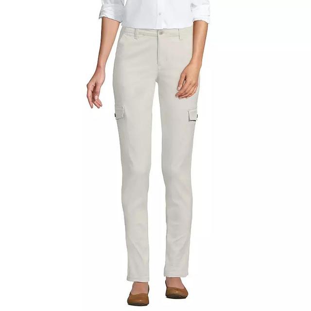 Womens Lands End Mid Rise Slim Cargo Chino Pants Product Image