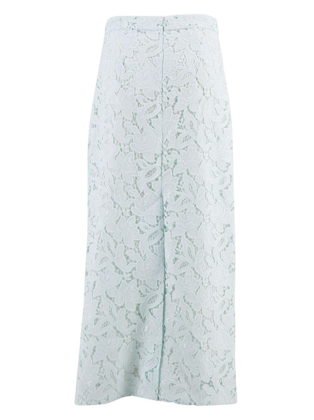 Natura Lace Midi Pencil Skirt In Mint Product Image