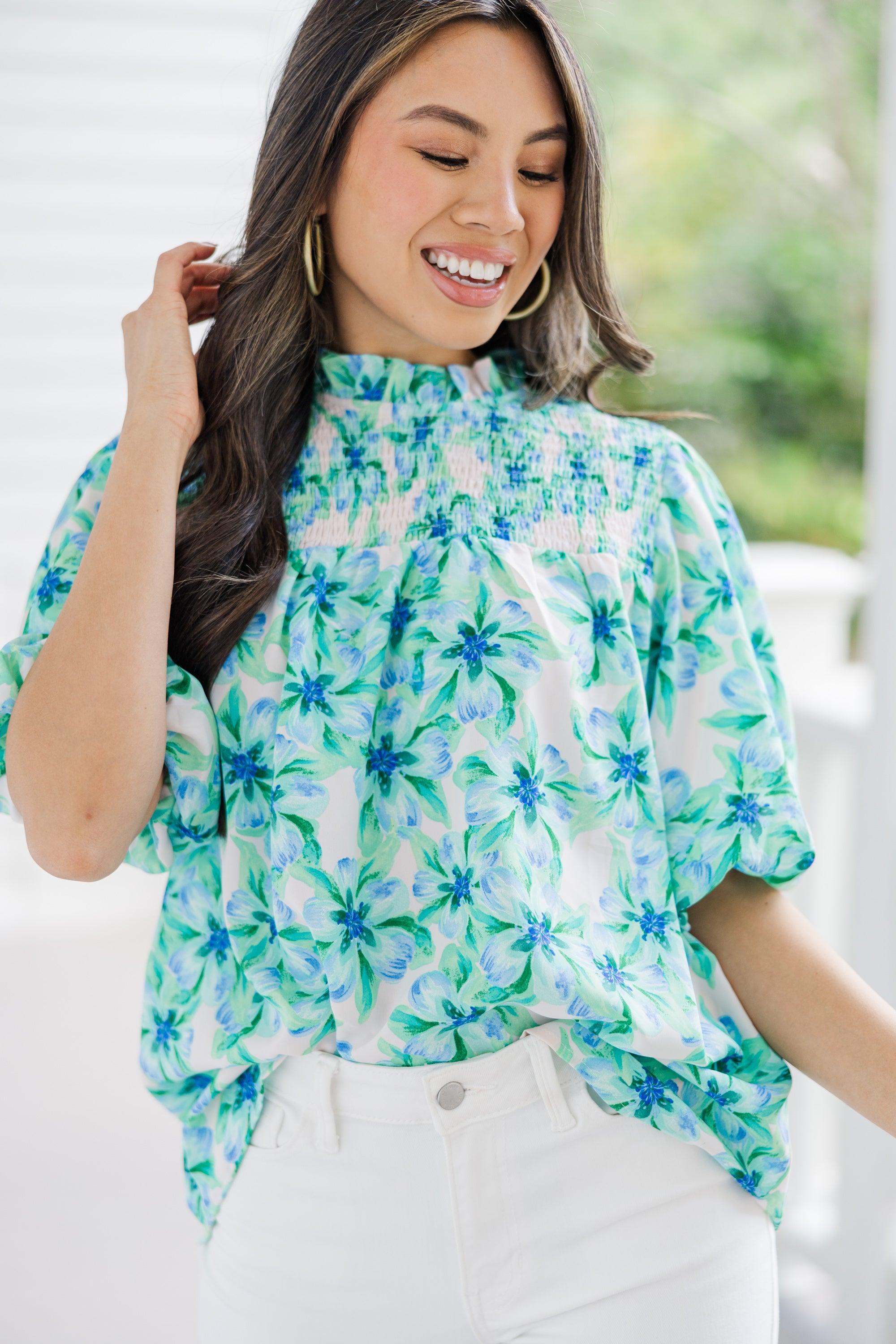 Go Your Way Green Floral Blouse Female Product Image