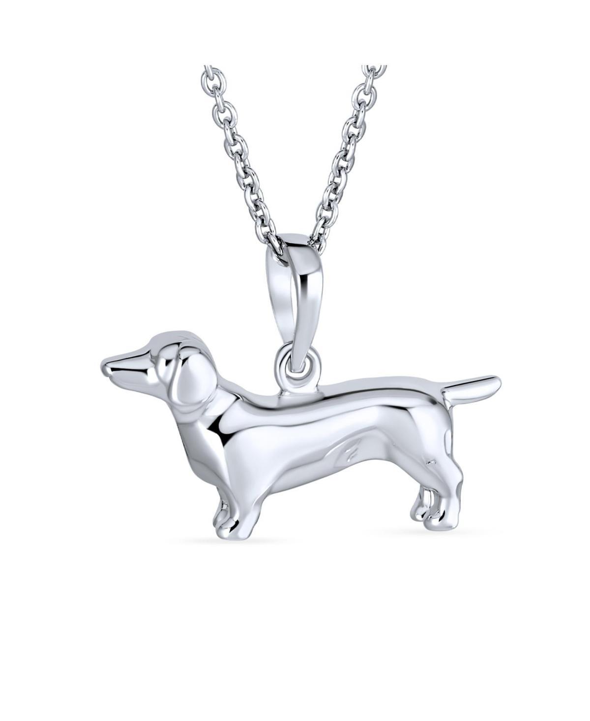 Bling Jewelry Bff Best Friend Dachshund Puppy Pet Hot Dog Pendant Necklace For Women For Sterling Silver 18 Inch Product Image