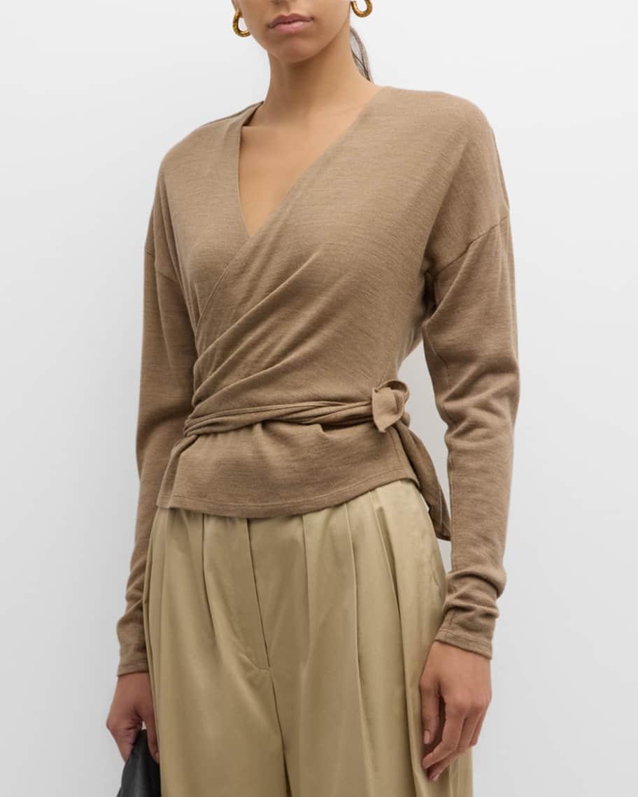 Long-Sleeve Tie-Front Top Product Image