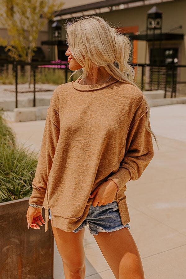 Cue The Cozy Oversized Sweater in Dark Camel product image