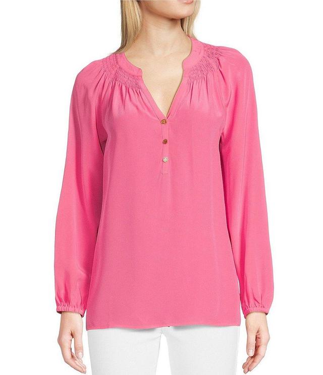 Lilly Pulitzer Elsa Silk V-Neck Bracelet Sleeve Top Product Image