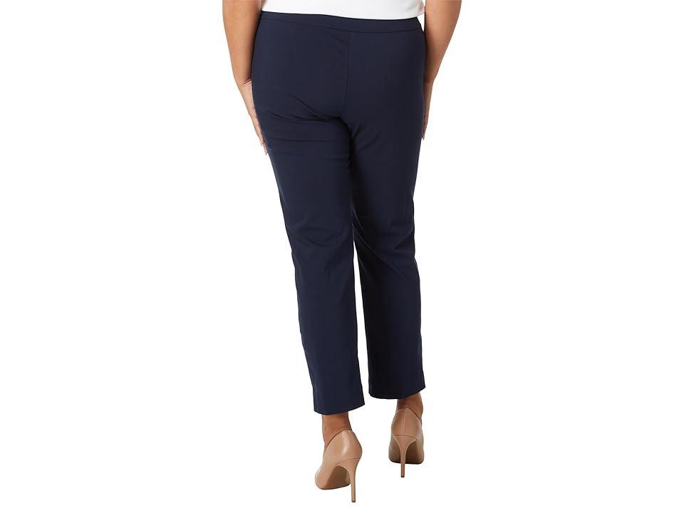 Krazy Larry Plus Size Pull-On Ankle Pants (Navy) Women's Dress Pants Product Image