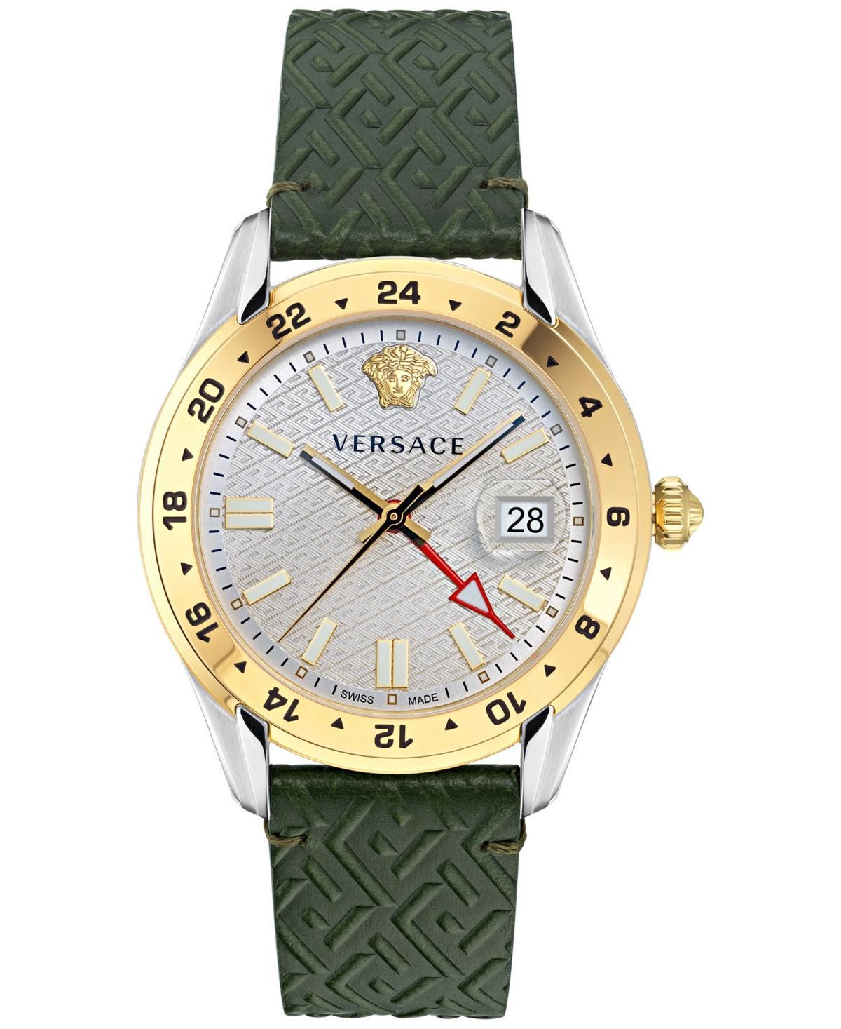 Versace Greca Time Leather Strap Watch, 41mm Product Image