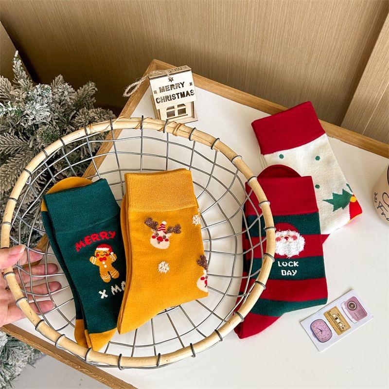 Christmas Cartoon Print Socks Product Image