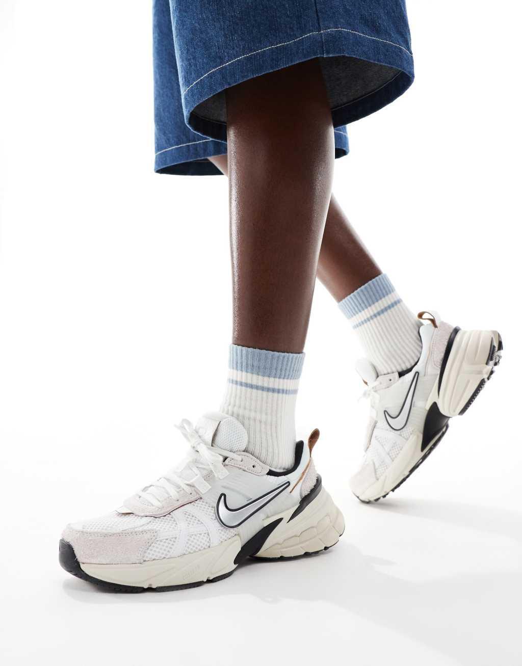 Nike V2K Run sneakers in white and chrome Product Image