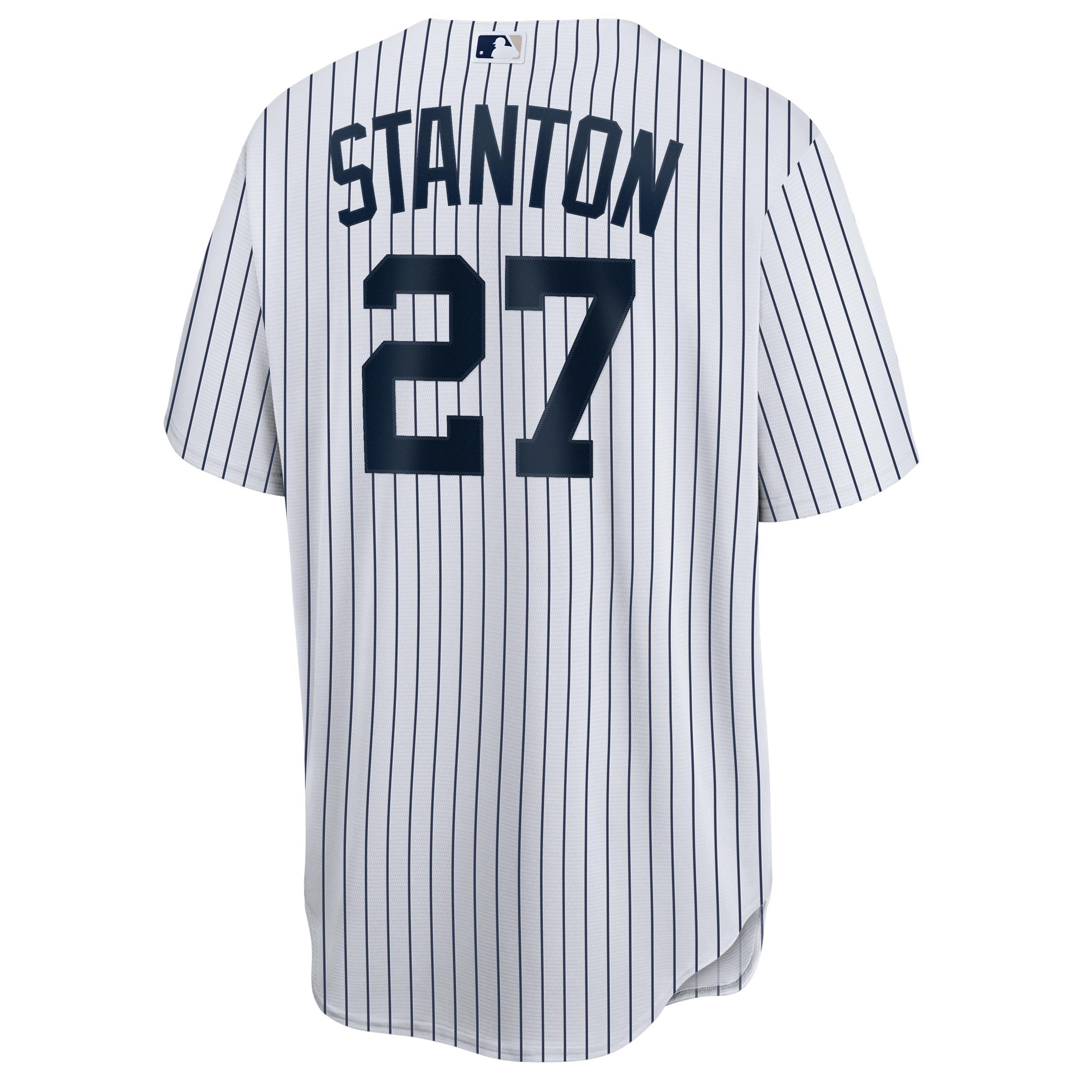 Nike Mens Giancarlo Stanton New York Yankees Official Player Replica Jersey - White/Navy Product Image