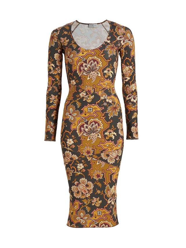 Womens Kittie Body-Con Tapestry Midi-Dress Product Image