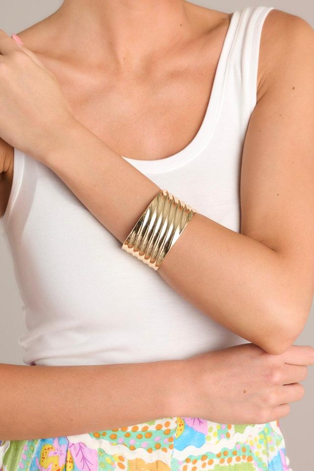 Sunlit Gleam Gold Cuff Bracelet Product Image