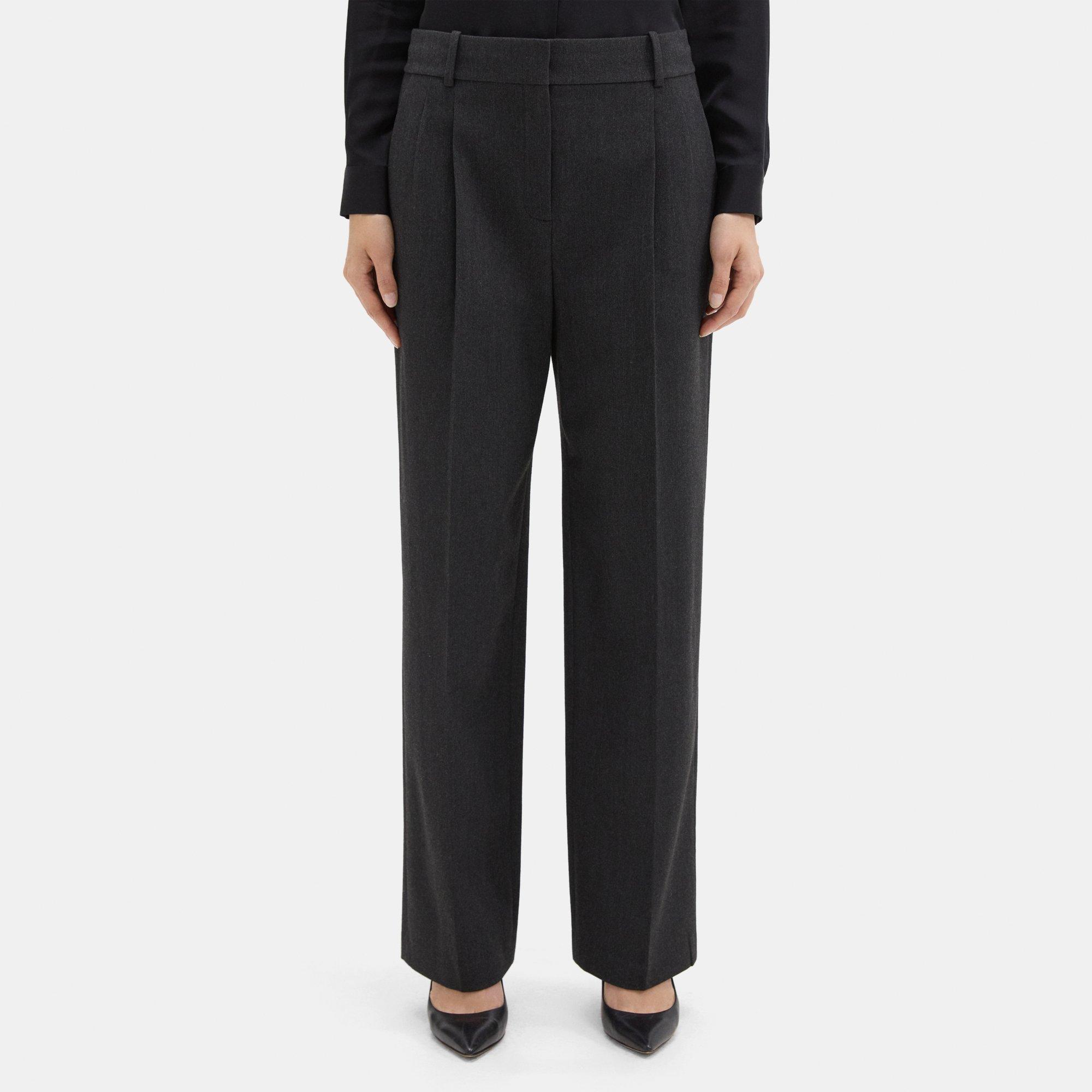 Soft Twill Double Pleat Pant | Theory Outlet product image