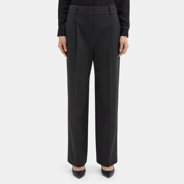 Soft Twill Double Pleat Pant | Theory Outlet Product Image