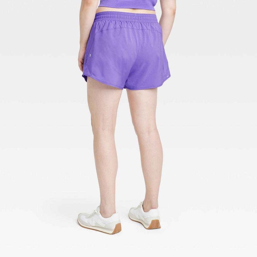 Womens Woven Mid-Rise Run Shorts 3 - All In Motion Purple Product Image