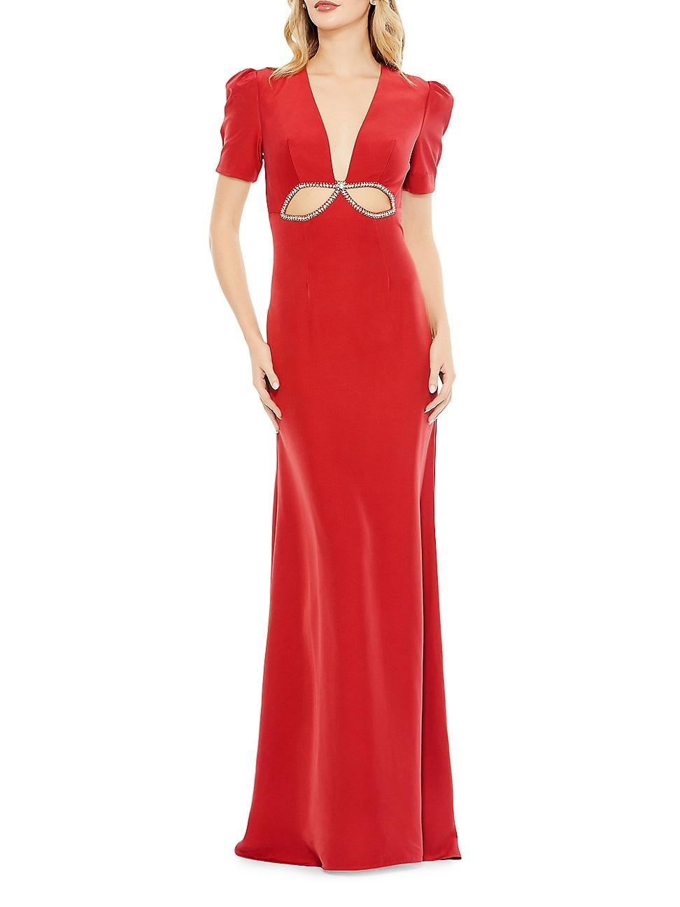 Womens Embellished Cut-Out Gown Product Image