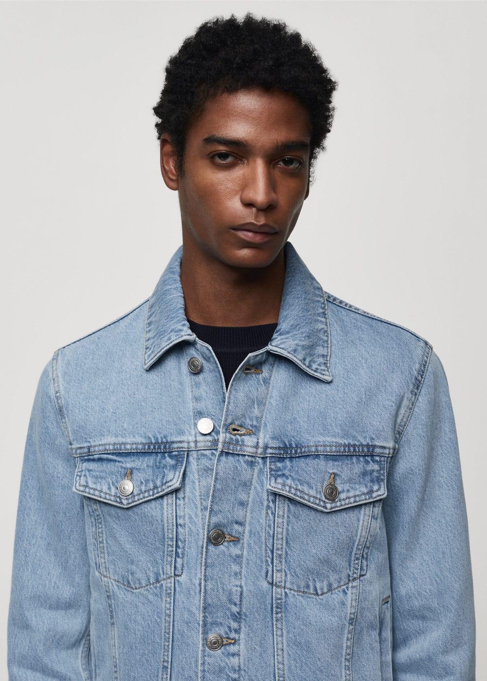 MANGO MAN - Pocketed denim jacket light blueMen Product Image