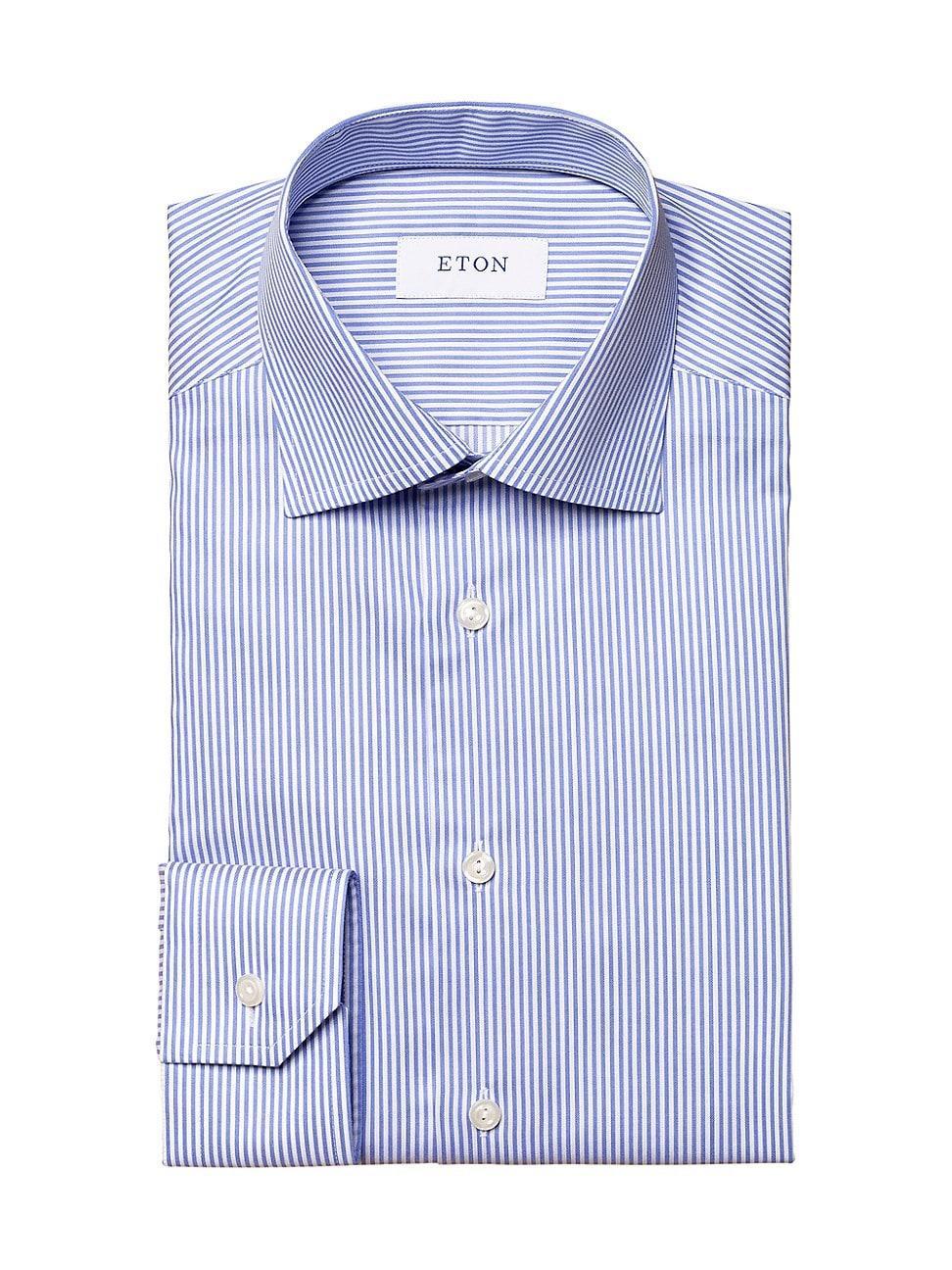 Eton Slim Fit Stripe Cotton Dress Shirt Product Image